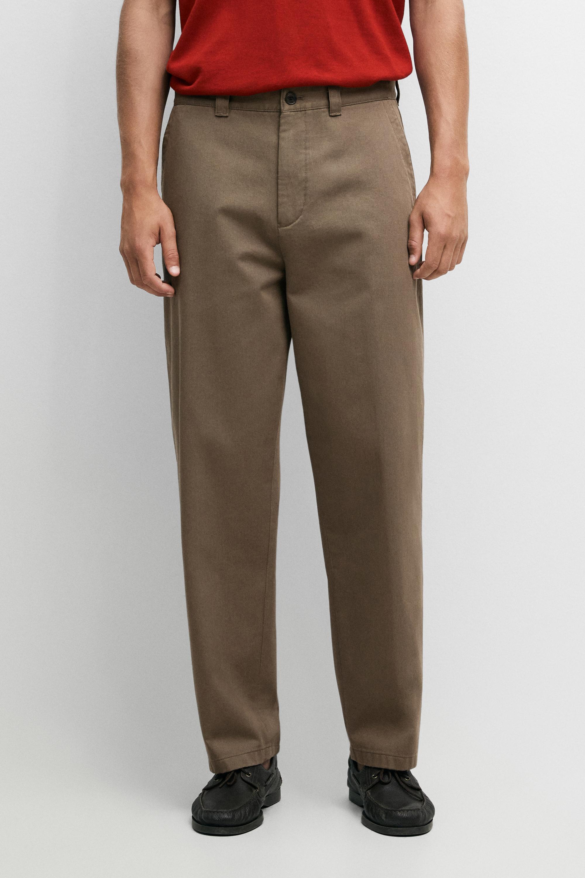 Relaxed fit cotton trousers